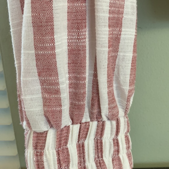 Pink white stripe cropped collar top - Picture 4 of 6